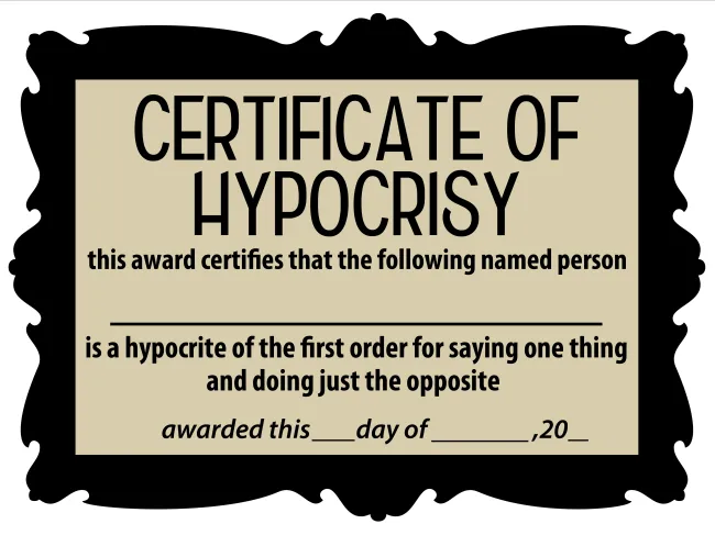 Hypocrisy